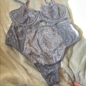 Silver Lingerie Set